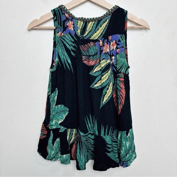 Patrons Of Peace Womens Xsmall Embroidered Tropical Print  Peplum Top - Picture 10 of 10